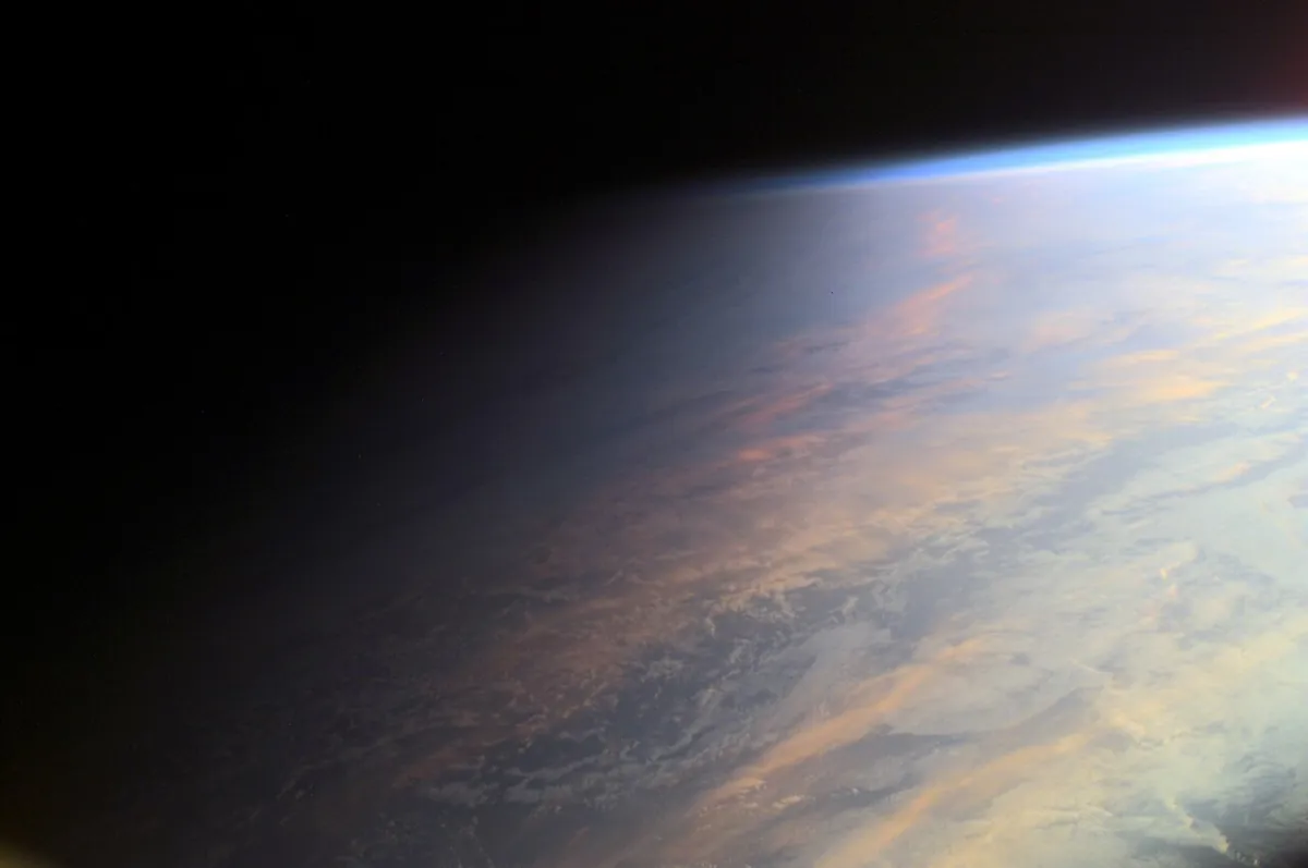 The line between day and night on Earth, photographed from the International Space Station